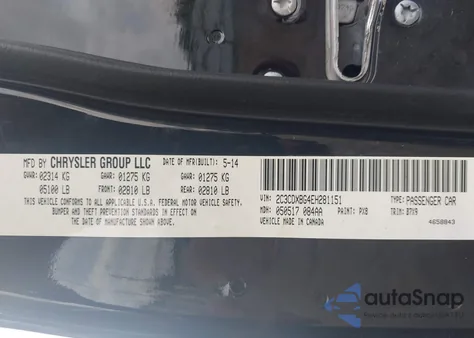 2012 Dodge Charger Sxt из США, поврежденный, VIN 2C3CDXHG2CH164060